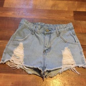 Hanmeier high rise cut off jean shorts size S